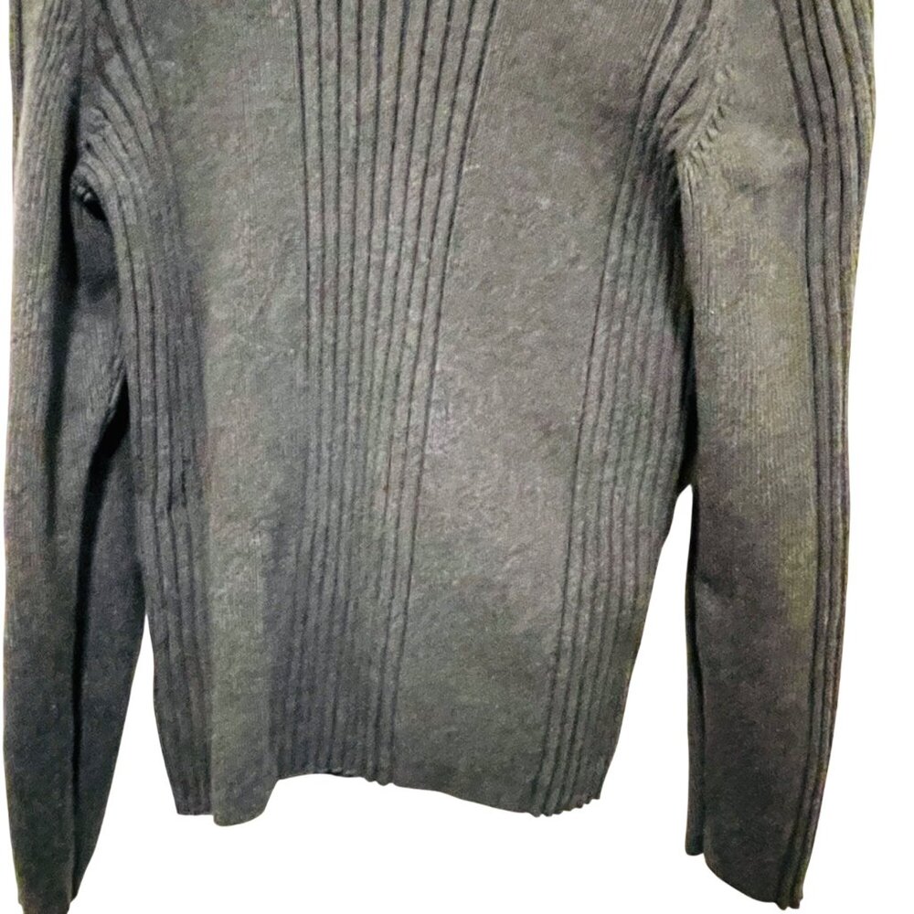 Express Mens Pullover Sweater Dark Gray Mock Neck… - image 2